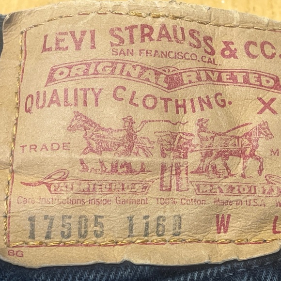 Vintage Levi’s 17505 XX High Waisted Tapered Leg Black Denim Jeans Size 9 - Picture 1 of 16
